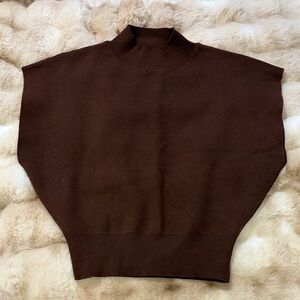 Commense Brown sleeveless  Ribbed Knit Top size medium